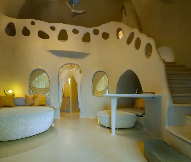 maha-guha Maha Guha duplex suite at Swastik Sukh Vihar, wellness retreat near Mumbai for holistic healing, best wellness resorts India.
