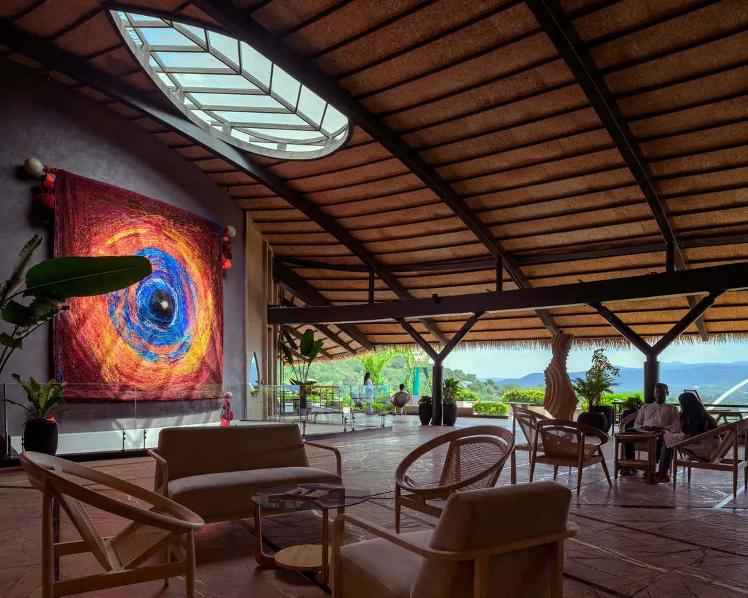 aagam Aagam Reception at Swastik Anand Vihar, offering panoramic Khadakwasla Lake views for a memorable wellness retreat experience