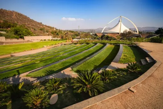 rang-mandal Rang Mandal amphitheatre at Swastik Utsav Vihar Pune yoga, music, cultural events in natural settings, wellness retreat focus.