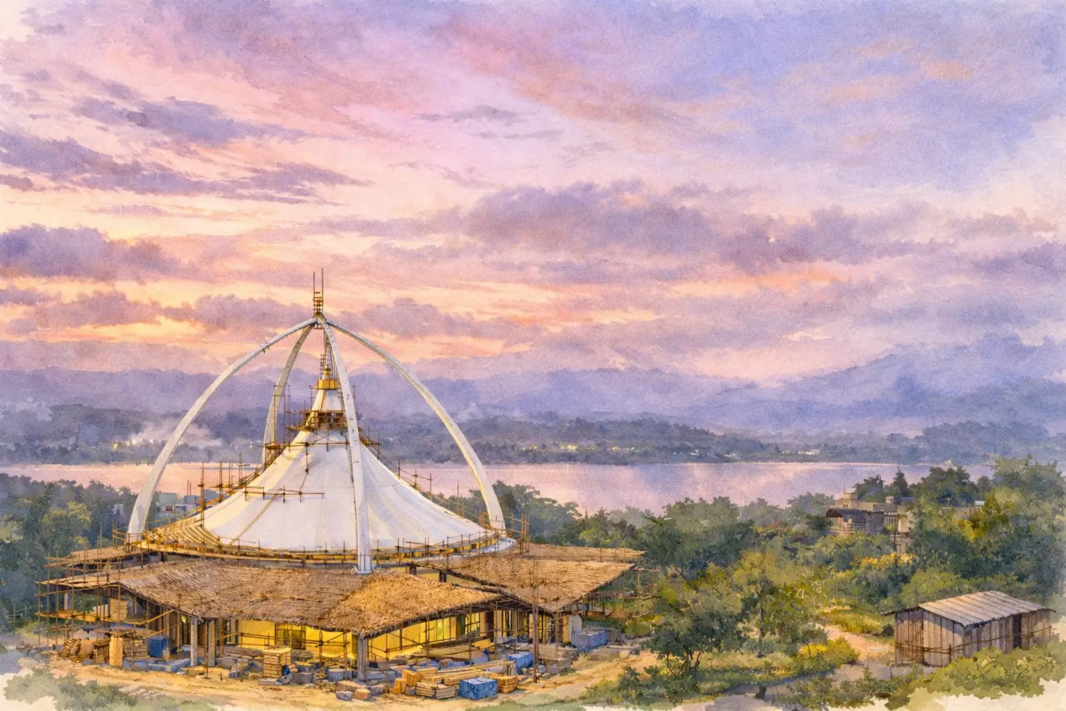 Swastik's architecture blends nature with five core elements, symbolizing health, wealth, love, bliss, and spirituality.